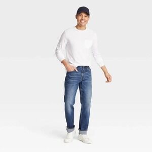 Goodfellow & Co Men's Dark Blue Wash Straight Fit Jeans Size 32x34